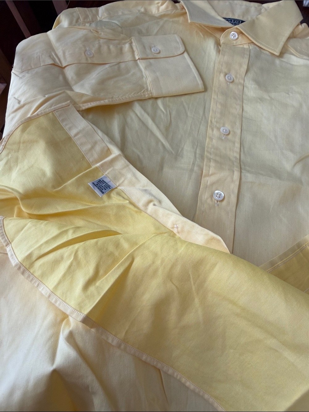 Polo by Ralph Lauren Men's bright Yellow long sleeve Dress Shirt 15,5 / 35 - Picture 9 of 10